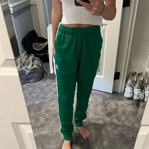 GREEN STRIPED ADIDAS TRACK PANT WOMEN